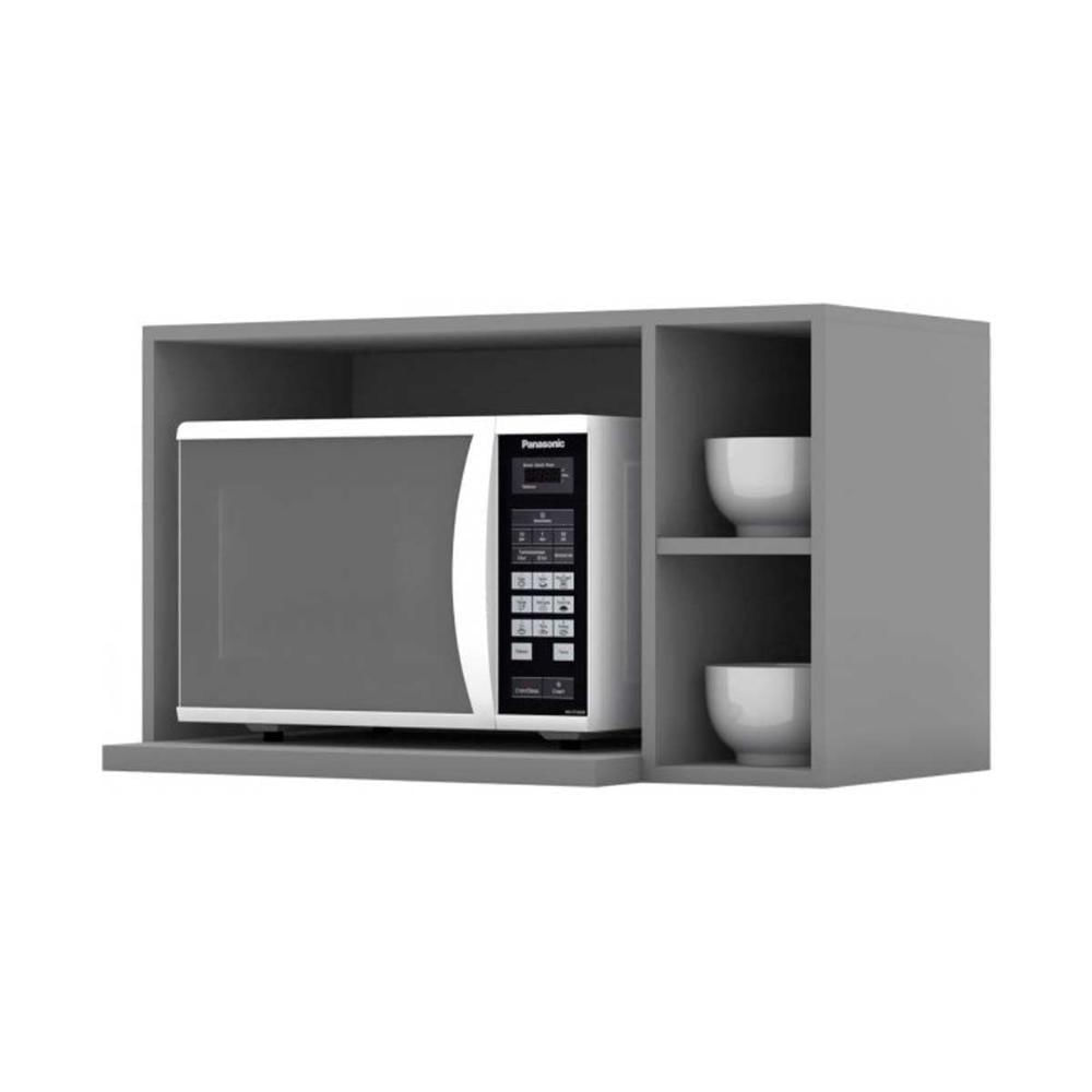 Armário De Cozinha Modulado Suporte Nicho P- Microondas Americana 80x44cm Cinza - Henn