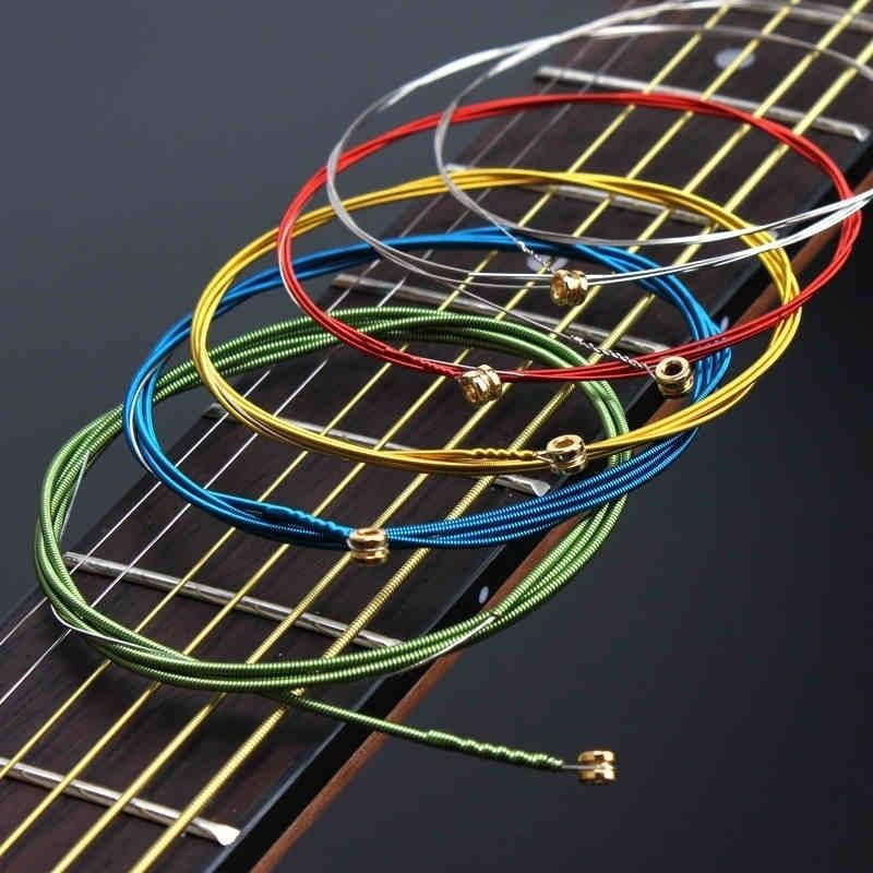 Conjunto de 6 Cordas Coloridas para Violão Acústico