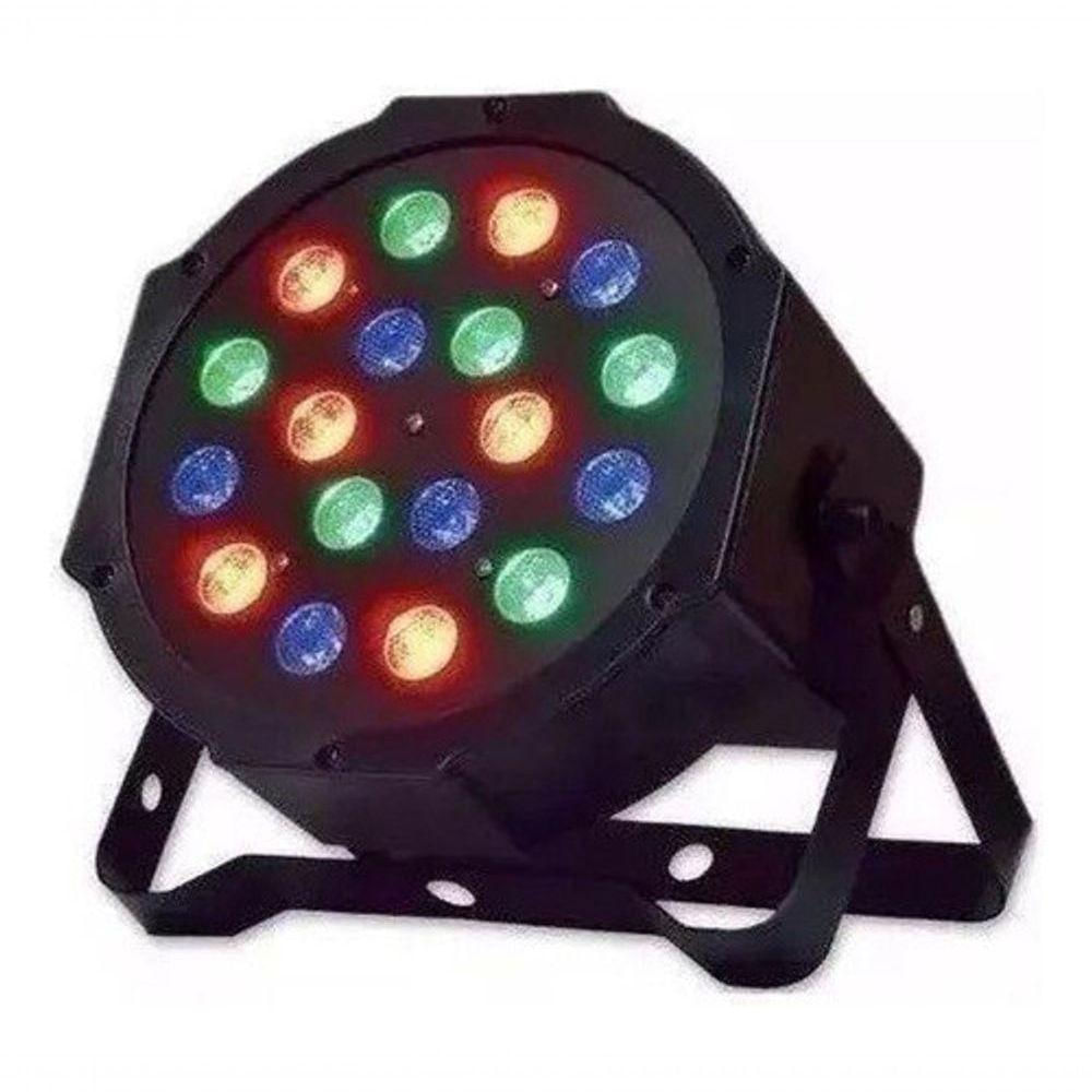 Canhão Refletor Rgb 18/36 Leds 1w Par 64 Slim Strobo Balada