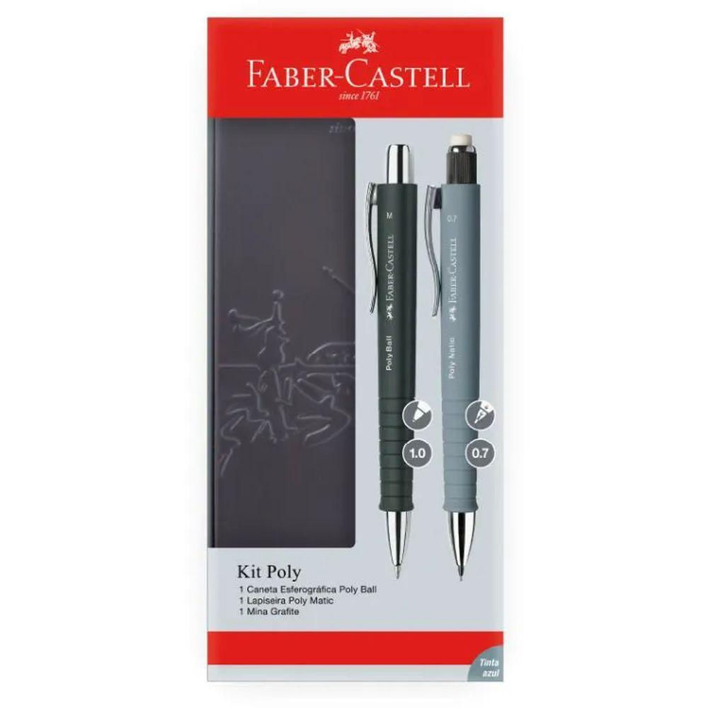 Kit Faber-castell - Caneta Poly Ball 1.0mm + Lapiseira 0.7mm + Mina