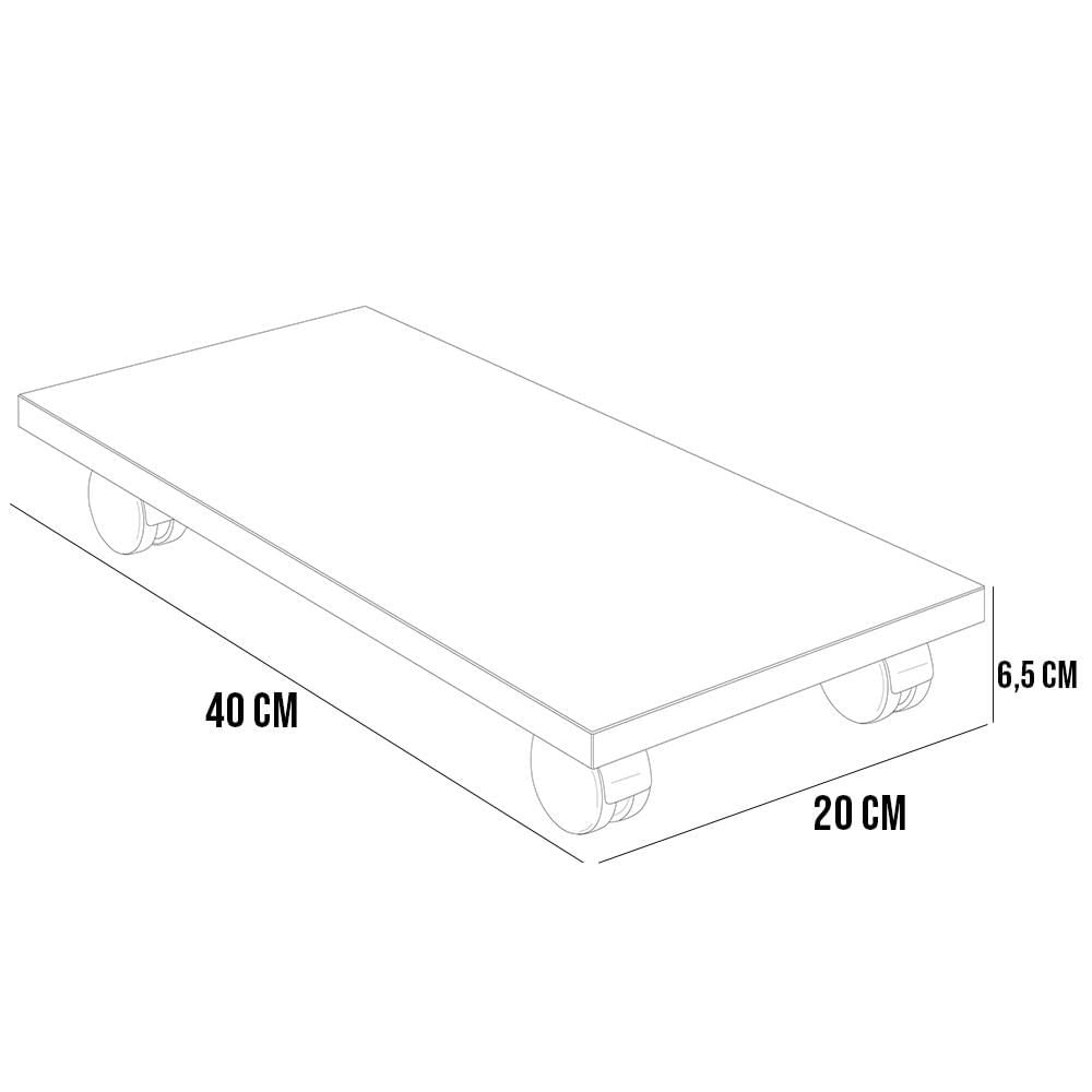 Kit 03 Suportes Para Cpu Com Rodízios Cyber L03 Branco - Lyam Decor