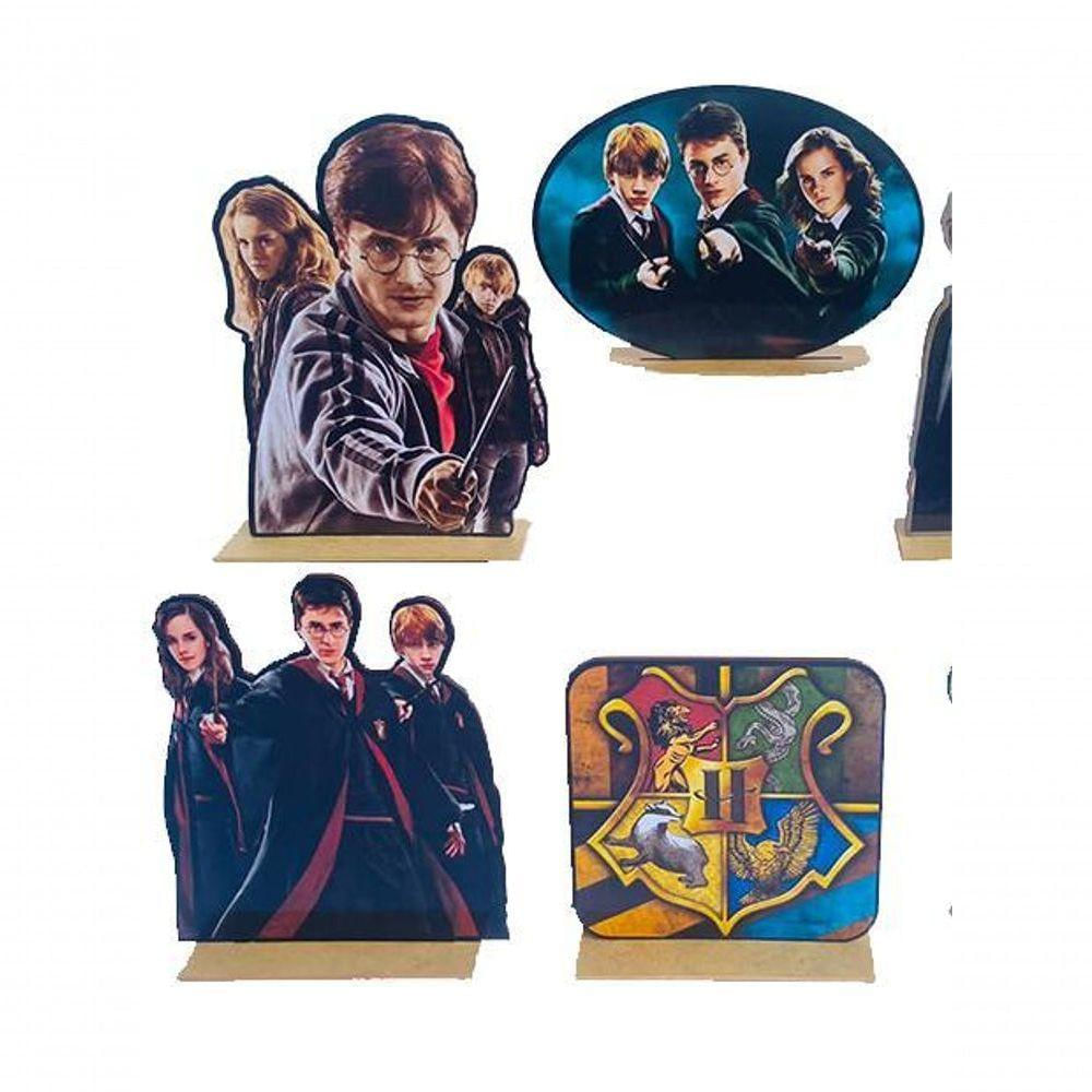 Kit Display De Mesa 4 Peças Para Festa Harry Potter Mdf