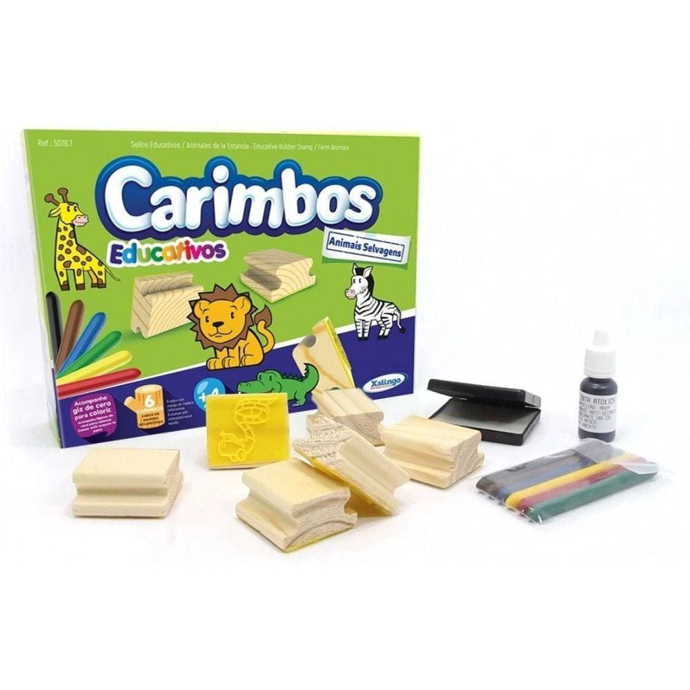 Brinquedo Carimbos Educativos Animais Selvagens Xalingo