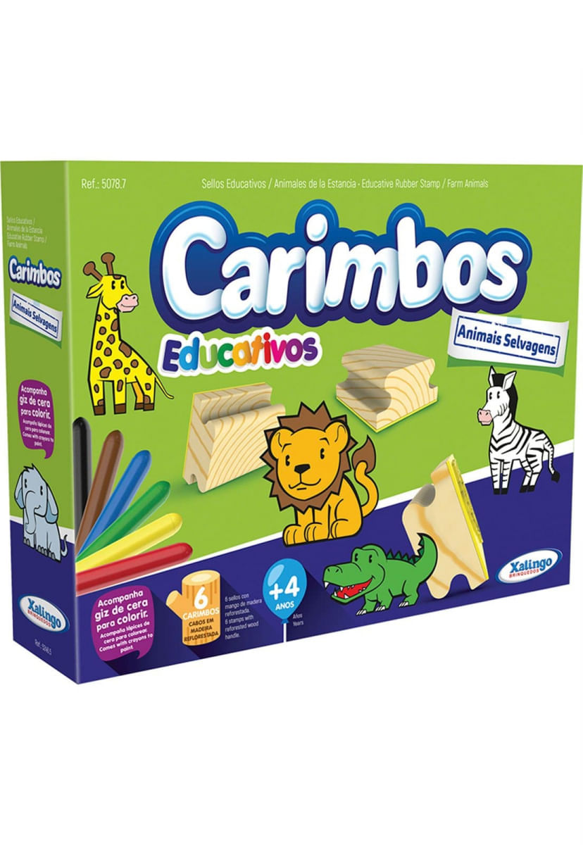 Brinquedo Carimbos Educativos Animais Selvagens Xalingo