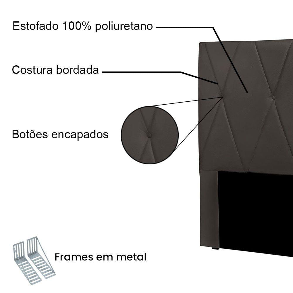 Cabeceira Casal 1,40m ávila Suede - Pallazio Cor Cinza