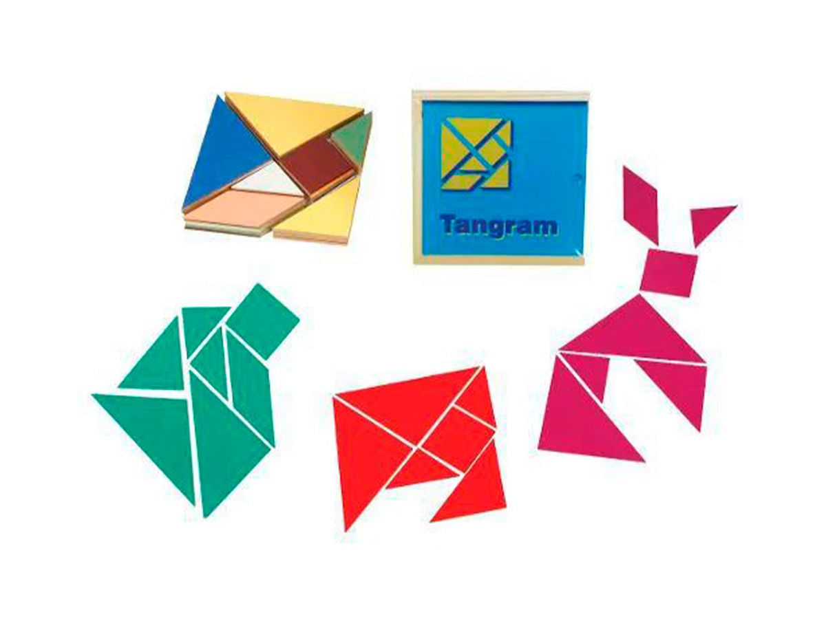 Brinquedos Educativos - Tangram em Madeira 70 Peças