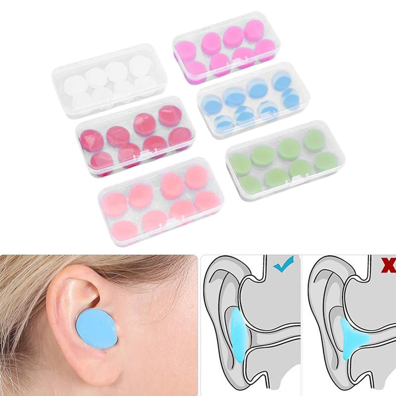 8 Peças de Protetores Auriculares de Silicone para Redução de Ruído