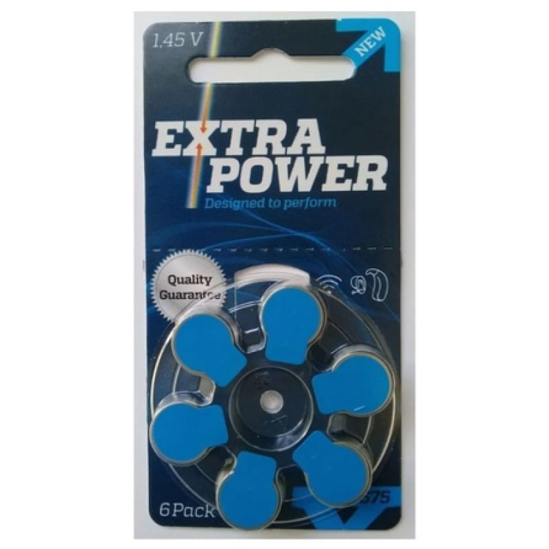 6x unidades de Bateria Pilha Modelo 675 Código PR44 para Aparelho Auditivo Universal Extra Power Fabricante JS Tech