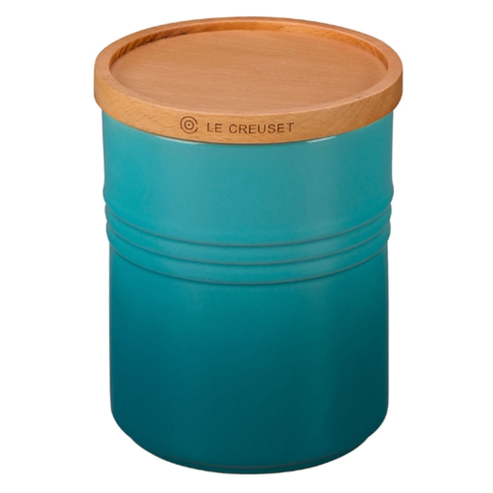 POTE LE CREUSET EM CERÂMICA COM TAMPA DE MADEIRA 1,9 LITROS AZUL CARIBE 91044404490000