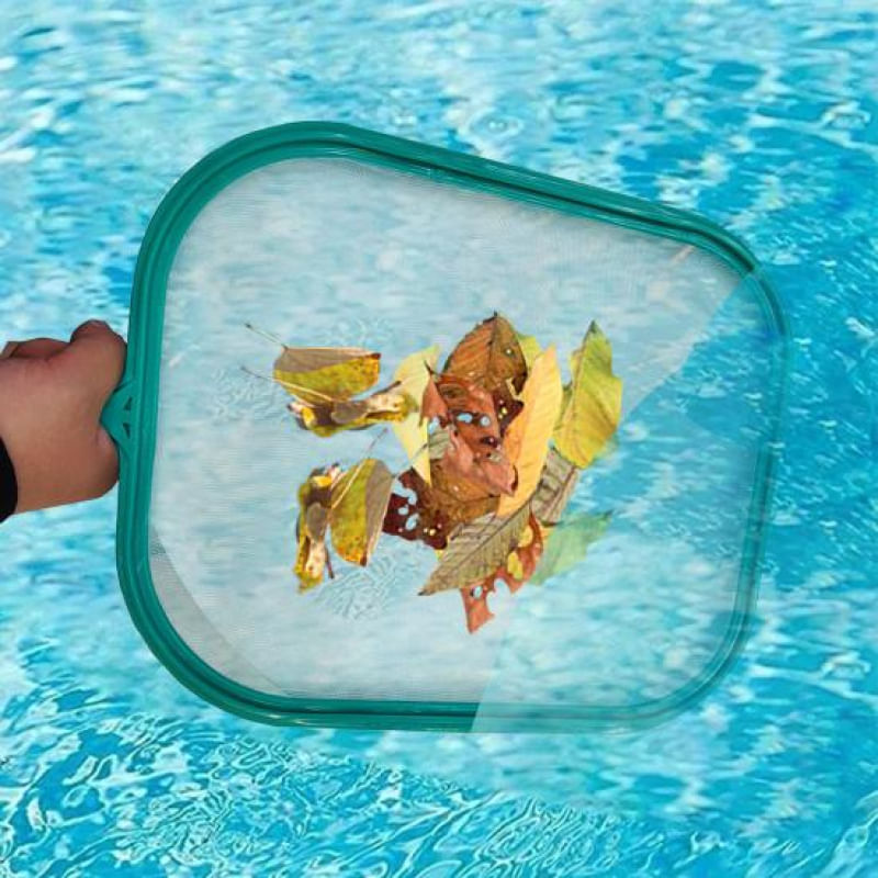 Rede de Piscina com Cabo Ergonômico e Estrutura Reforçada ciano