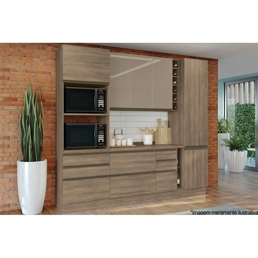 Paneleiro De Cozinha Maxxi G750 Torre Quente Com 1 Porta E 3 Gavetas 70cm Canela - Kappesberg