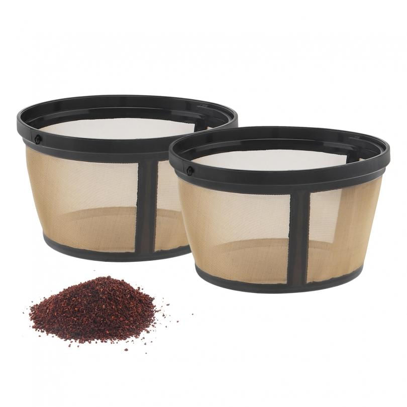 2 peças de filtro de café reutilizável dourado para máquinas Mr. Coffee