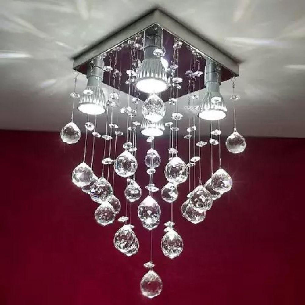 Lustre Para Sala, Quarto, Cozinha, Corredor Em Cristal K9 Base 20x20 60cm