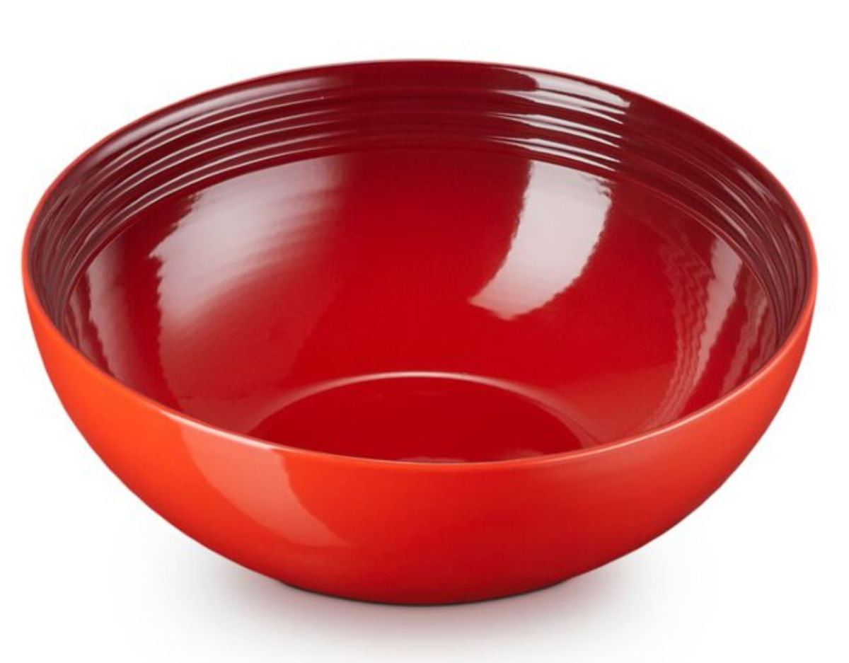 KIT LE CREUSET BOWL DE SERVIR 24CM E ESPÁTULA MULTIUSO - Vermelho