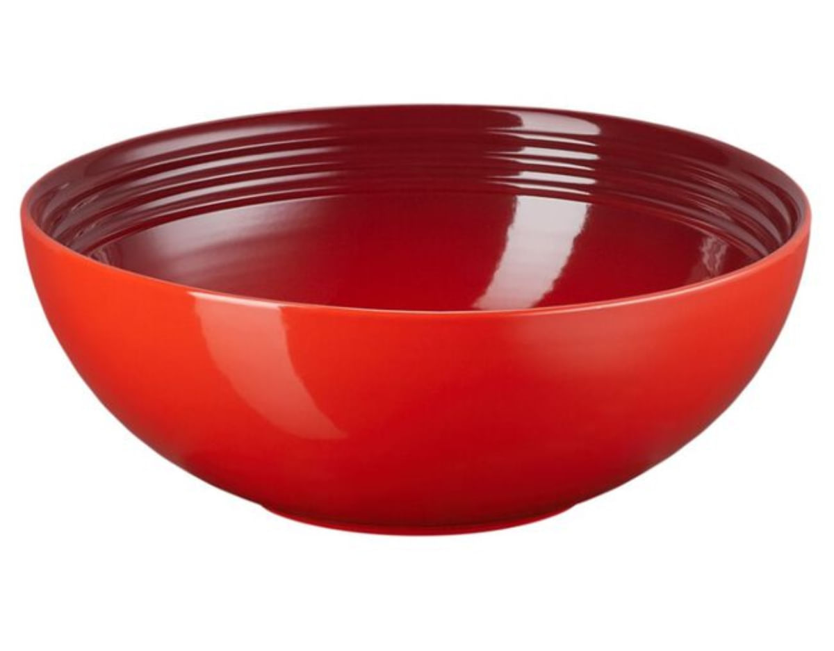 KIT LE CREUSET BOWL DE SERVIR 24CM E ESPÁTULA MULTIUSO - Vermelho