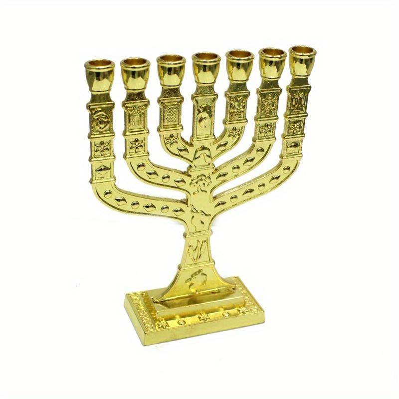 Suporte para Velas Menorá Religioso Candelabro Hanukkah 7 Braços