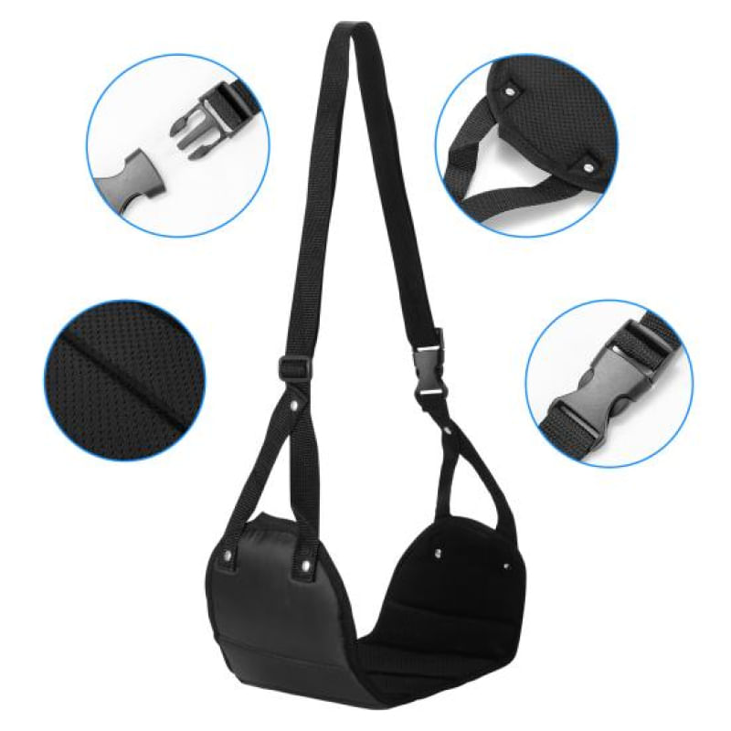 Rede para os pés de avião com ajuste de comprimento e base ampla preto