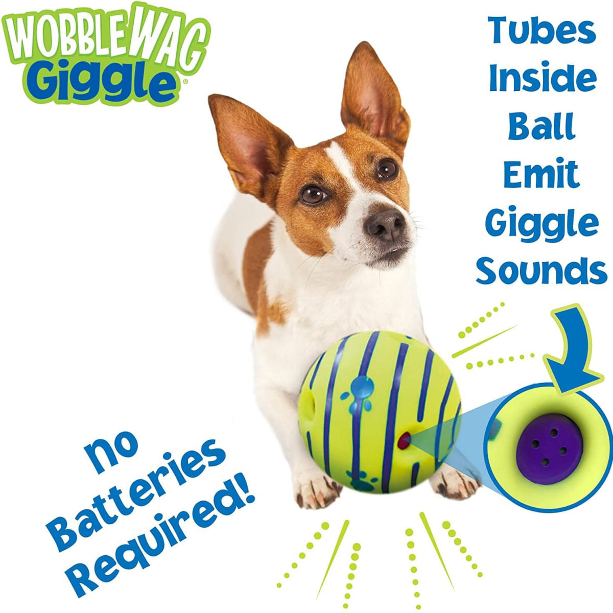 Bola Interativa Wobble Wag Giggle para Cães - Sons Divertidos ao Ser Rolada ou Agitada