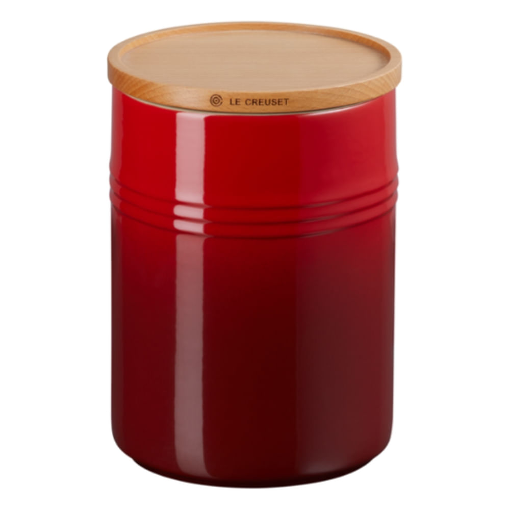 POTE LE CREUSET EM CERÂMICA COM TAMPA DE MADEIRA 1,9 LITROS VERMELHO 91044404060000