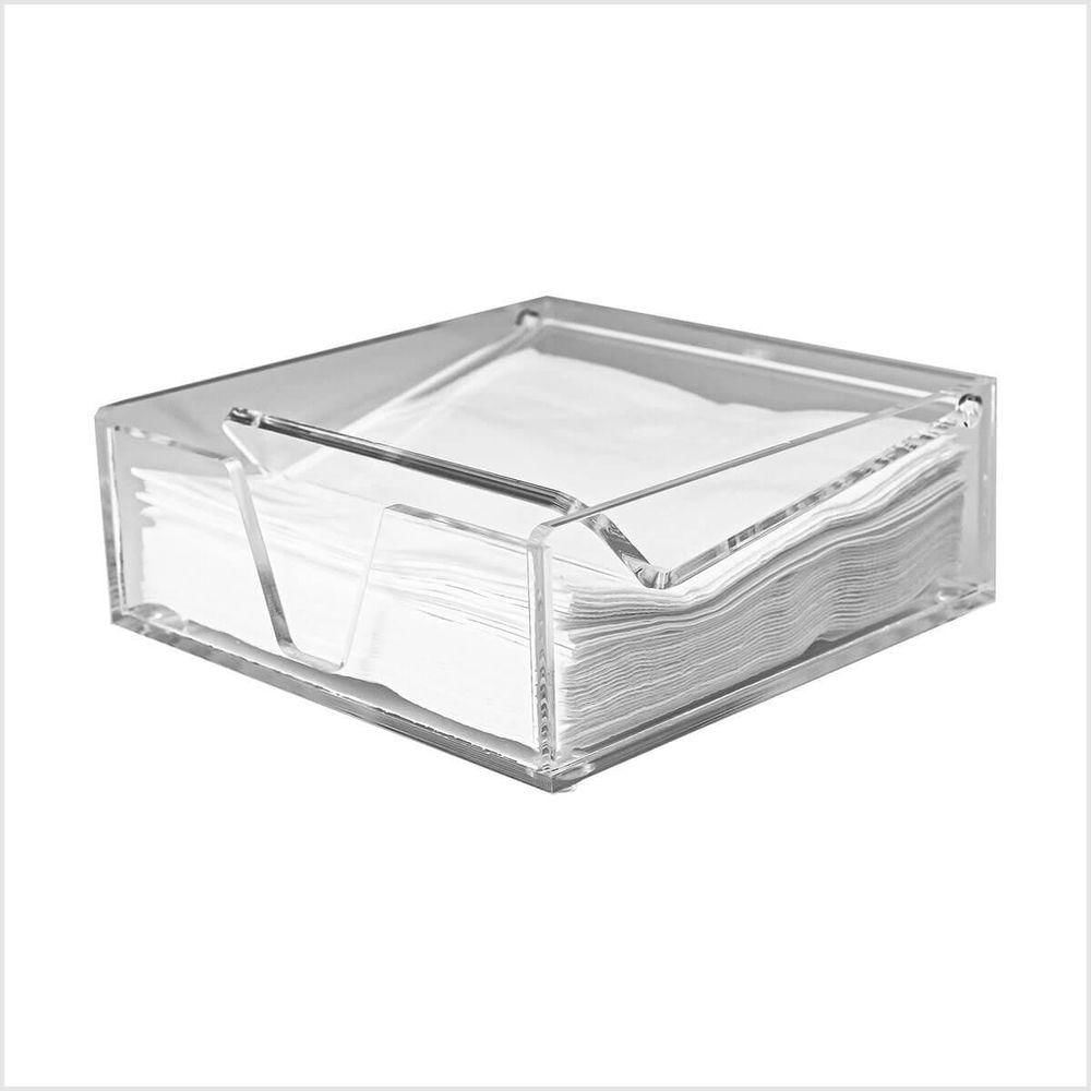 Porta Guardanapos Acrílico Transparente 5mm Centauri Mod M Organizador Mesa Cozinha Compacto Prático