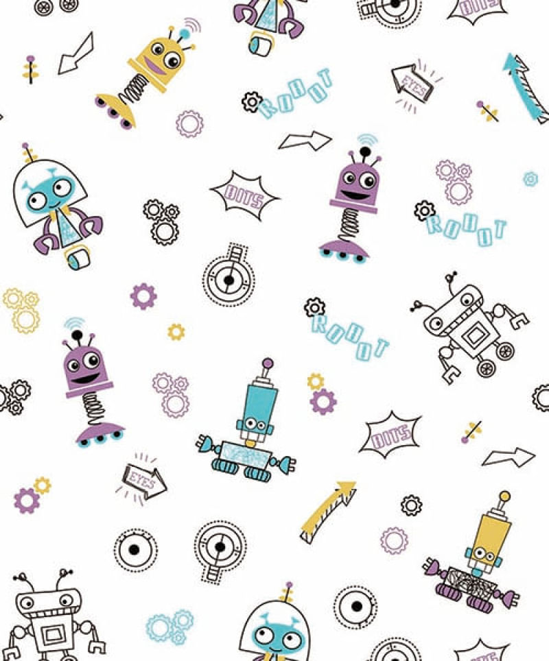 Papel de Parede Pure Kids Teens Robots KT68453 Tam. 4m² Papel de Parede Pure Kids & Teens Robots KT68453
