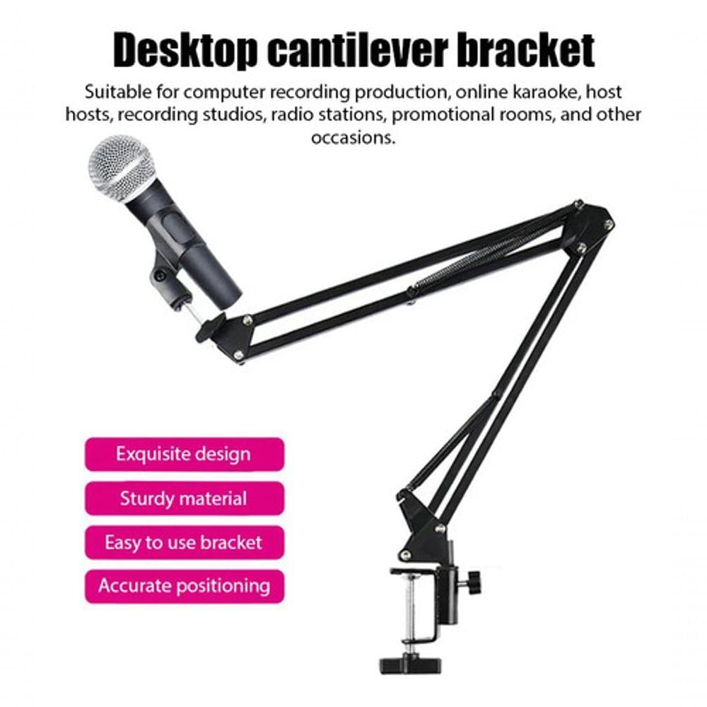 Braço Suporte Pedestal De Mesa Articulado Para Microfones