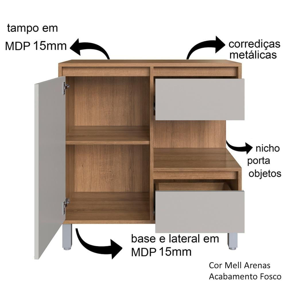 Gabinete Suspenso 80 Cm E Espelheira Cj2001 Mell Arenas Faem Mell Arenas