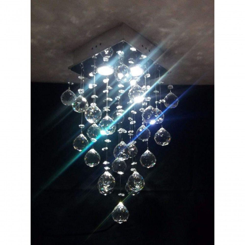 Lustre Para Sala, Quarto, Cozinha Em Cristal K9 Base 20x20 30cm