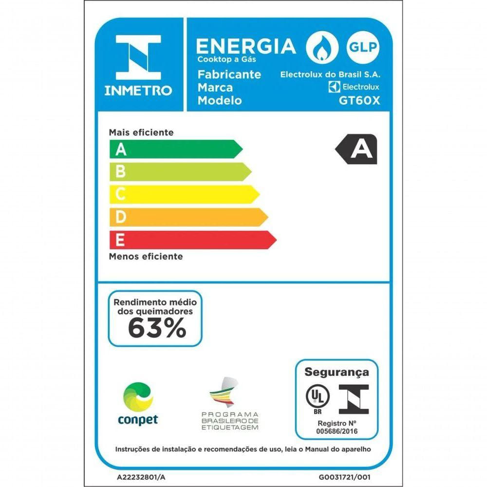 Fogão Cooktop A Gás Electrolux 4 Bocas Gt60x prateado Bivolt