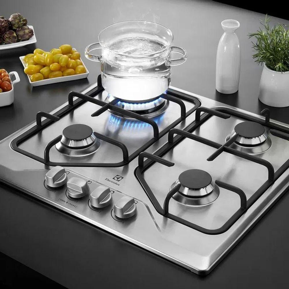 Fogão Cooktop A Gás Electrolux 4 Bocas Gt60x prateado Bivolt