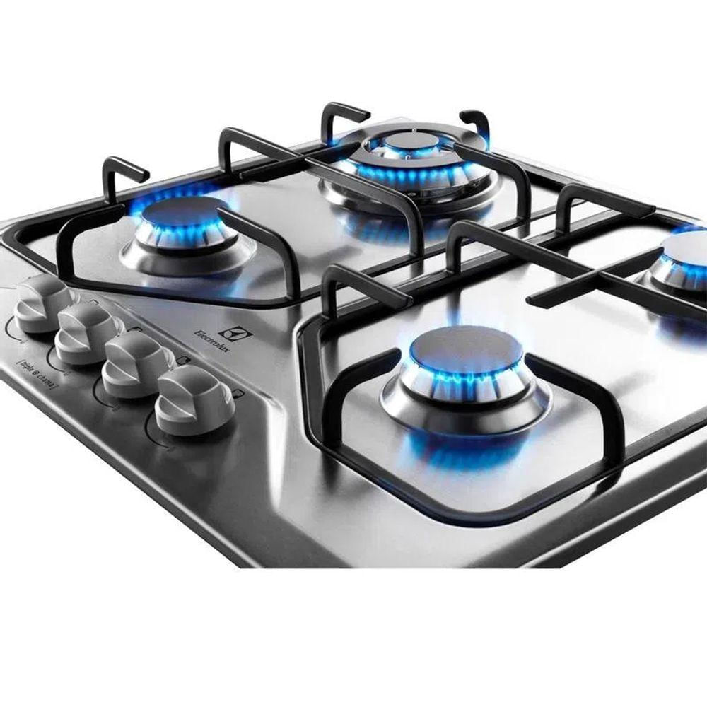 Fogão Cooktop A Gás Electrolux 4 Bocas Gt60x prateado Bivolt