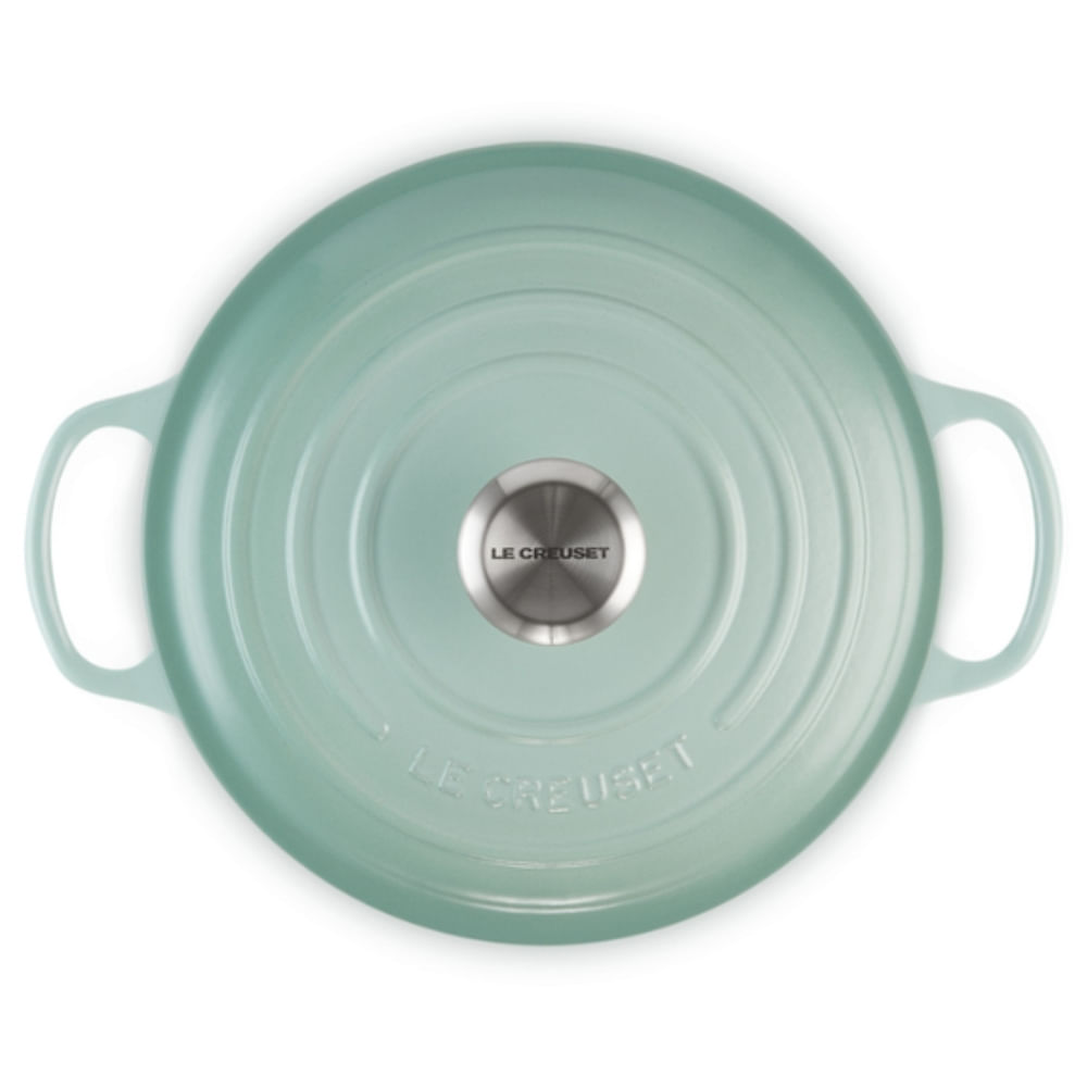 PANELA LE CREUSET REDONDA SIGNATURE EM FERRO FUNDIDO 26CM VERDE SAGE 21177267714430