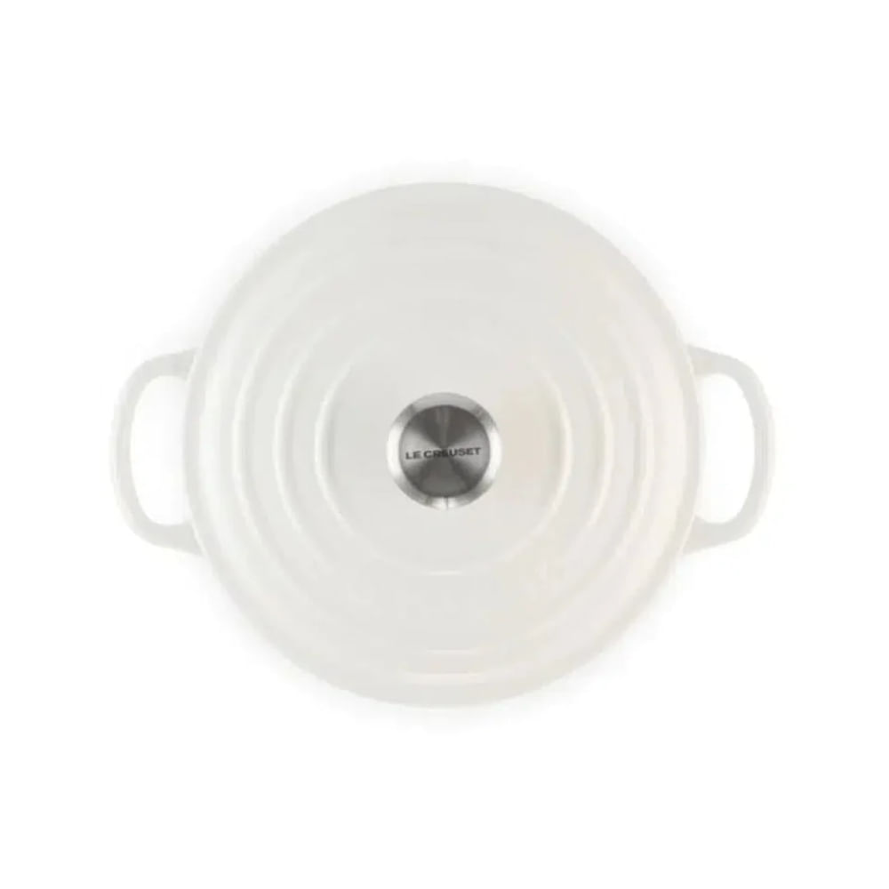 PANELA LE CREUSET REDONDA SIGNATURE EM FERRO FUNDIDO 26CM COTTON BRANCO 21177264314430