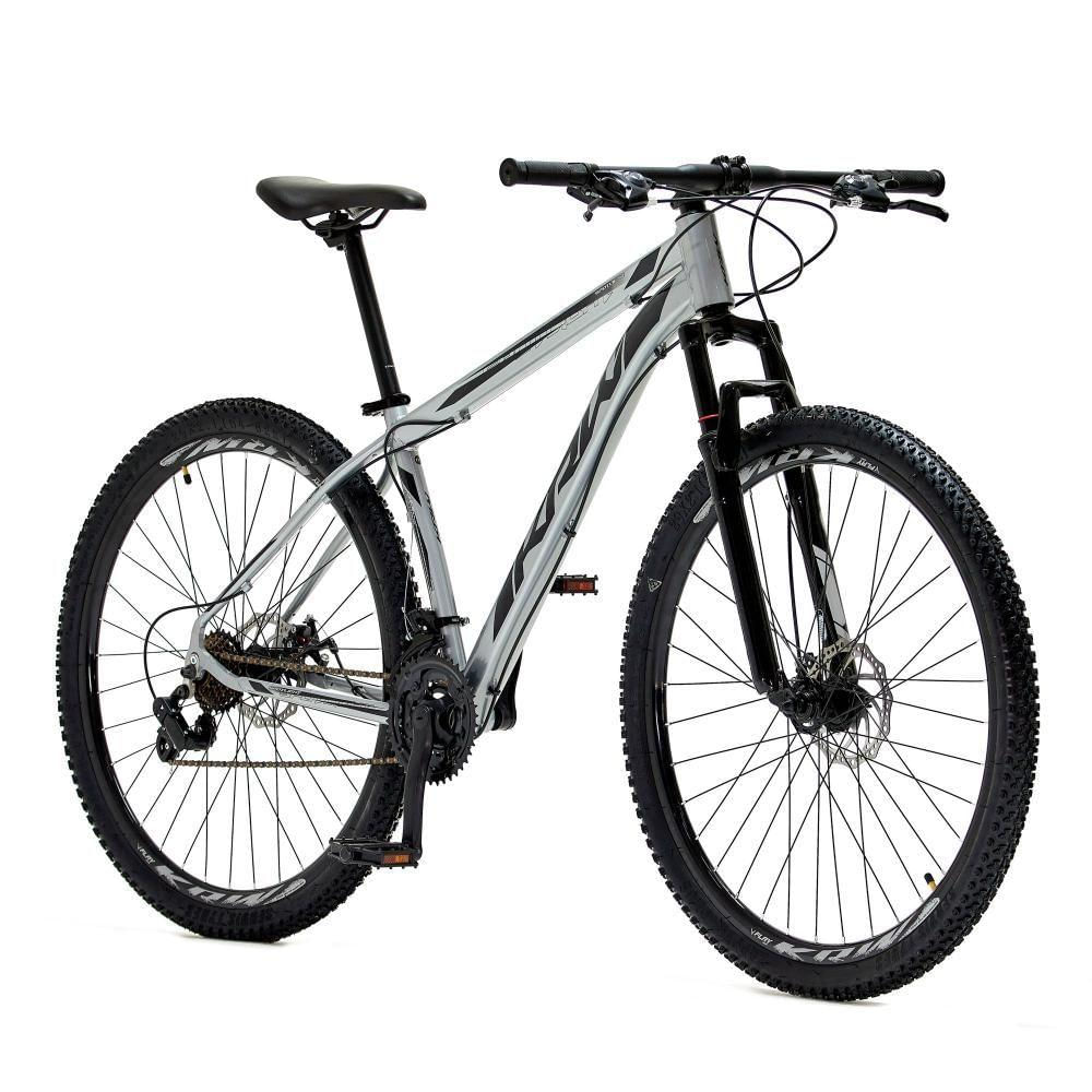 Bicicleta Aro 29 Krw Alumínio 27 Vel Freio Hidráulico Suspensão Dianteira S8 21 Prata-Preto