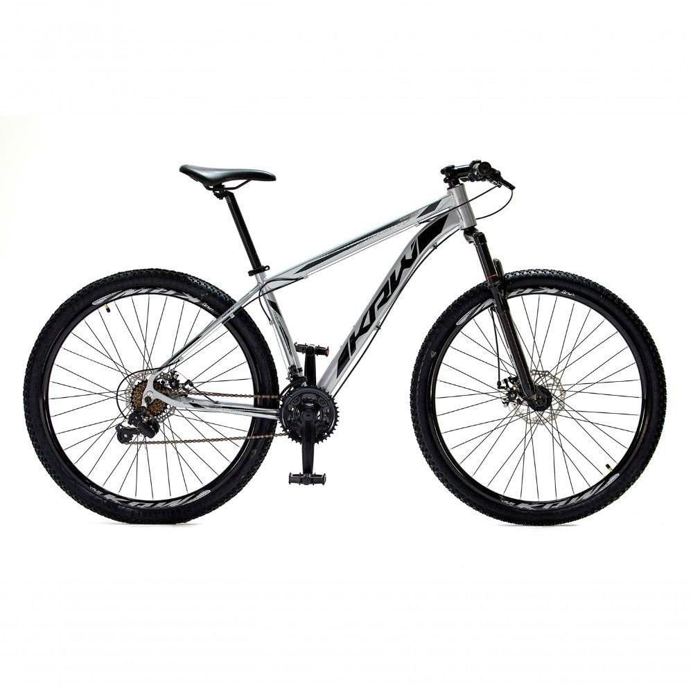 Bicicleta Aro 29 Krw Alumínio 27 Vel Freio Hidráulico Suspensão Dianteira S8 21 Prata-Preto