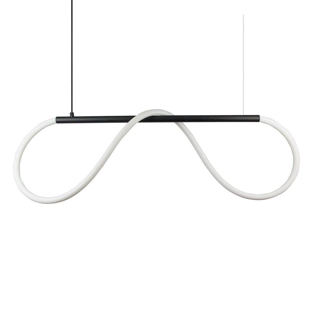 Lustre Design Moderno Rope 38w - Silicon Led 3000k - Preto