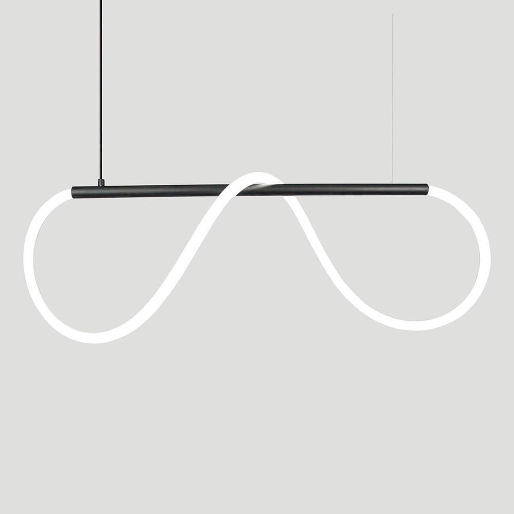 Lustre Design Moderno Rope 38w - Silicon Led 3000k - Preto