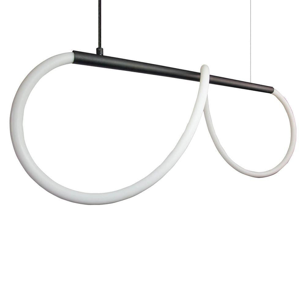 Lustre Design Moderno Rope 38w - Silicon Led 3000k - Preto