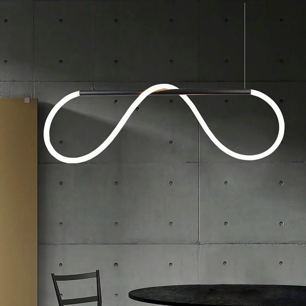 Lustre Design Moderno Rope 38w - Silicon Led 3000k - Preto