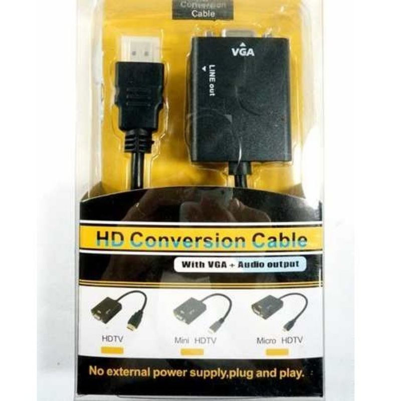 Cabo Adaptador HDMI x VGA com Áudio