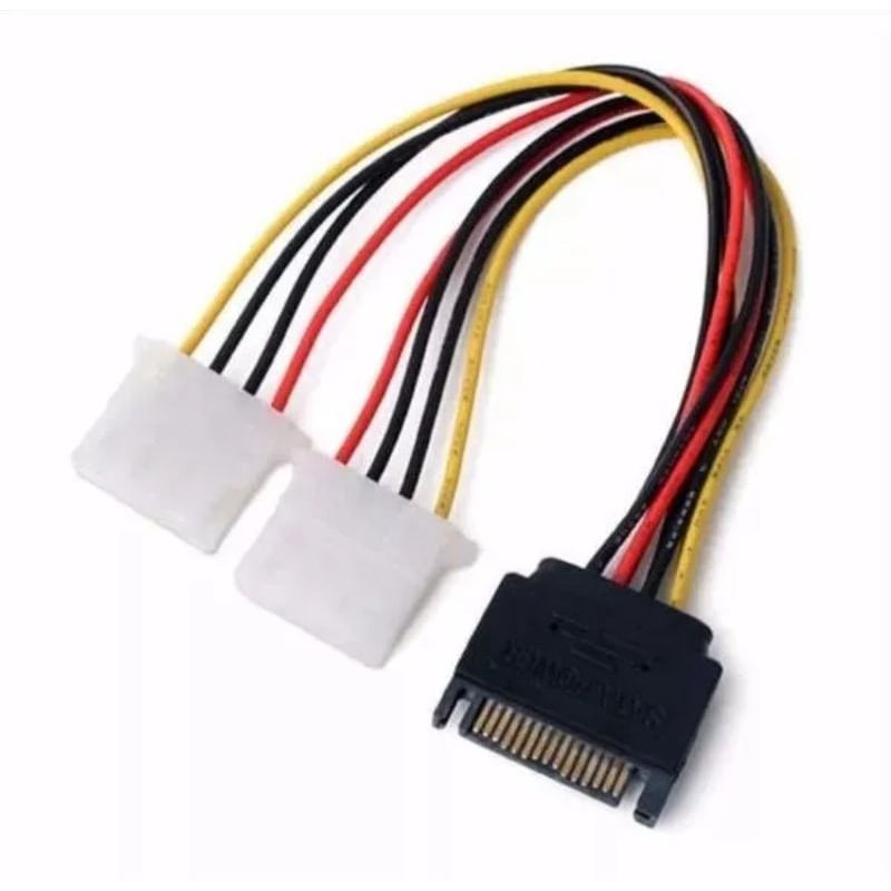 Cabo Y Adaptador 1 Sata Macho Para 2 Ide Molex Fêmea 004