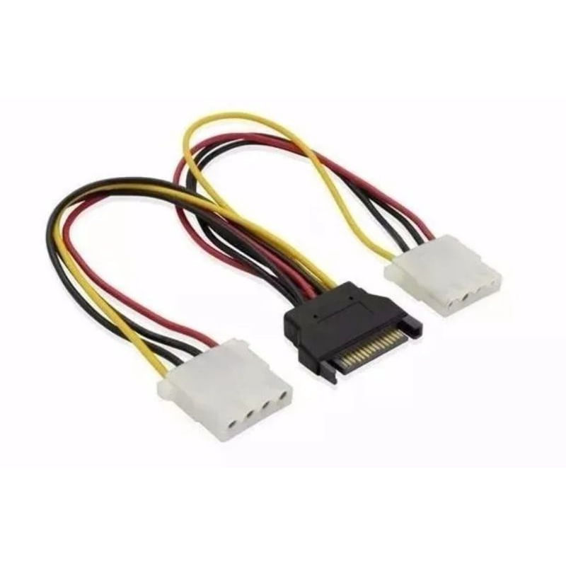 Cabo Y Adaptador 1 Sata Macho Para 2 Ide Molex Fêmea 004