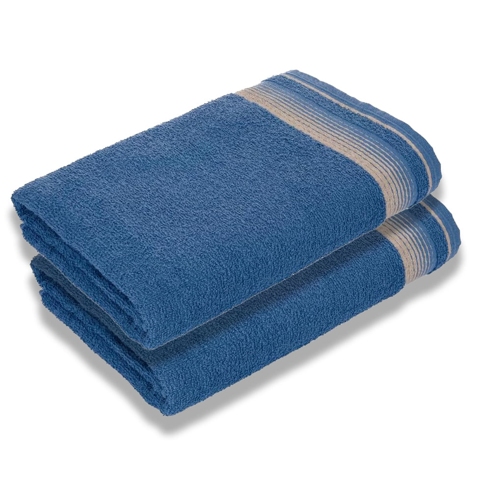 Jogo com 2 Toalhas de Banho Luxury Soft Beka 360 g/m² Luxo Azul