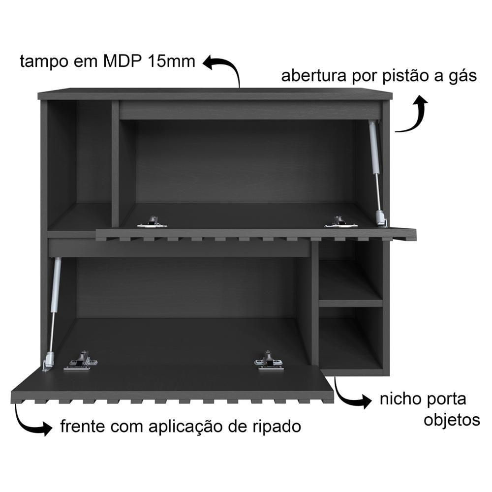 Gabinete Suspenso 2 Portas Basculantes 75 Cm Bl1000 Grafite Faem Grafite