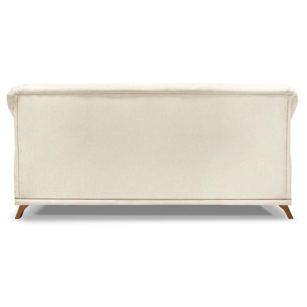 Sofa 2 Lugares Retro Polo 180cm Com Almofada Linho Natural Ezz Natural