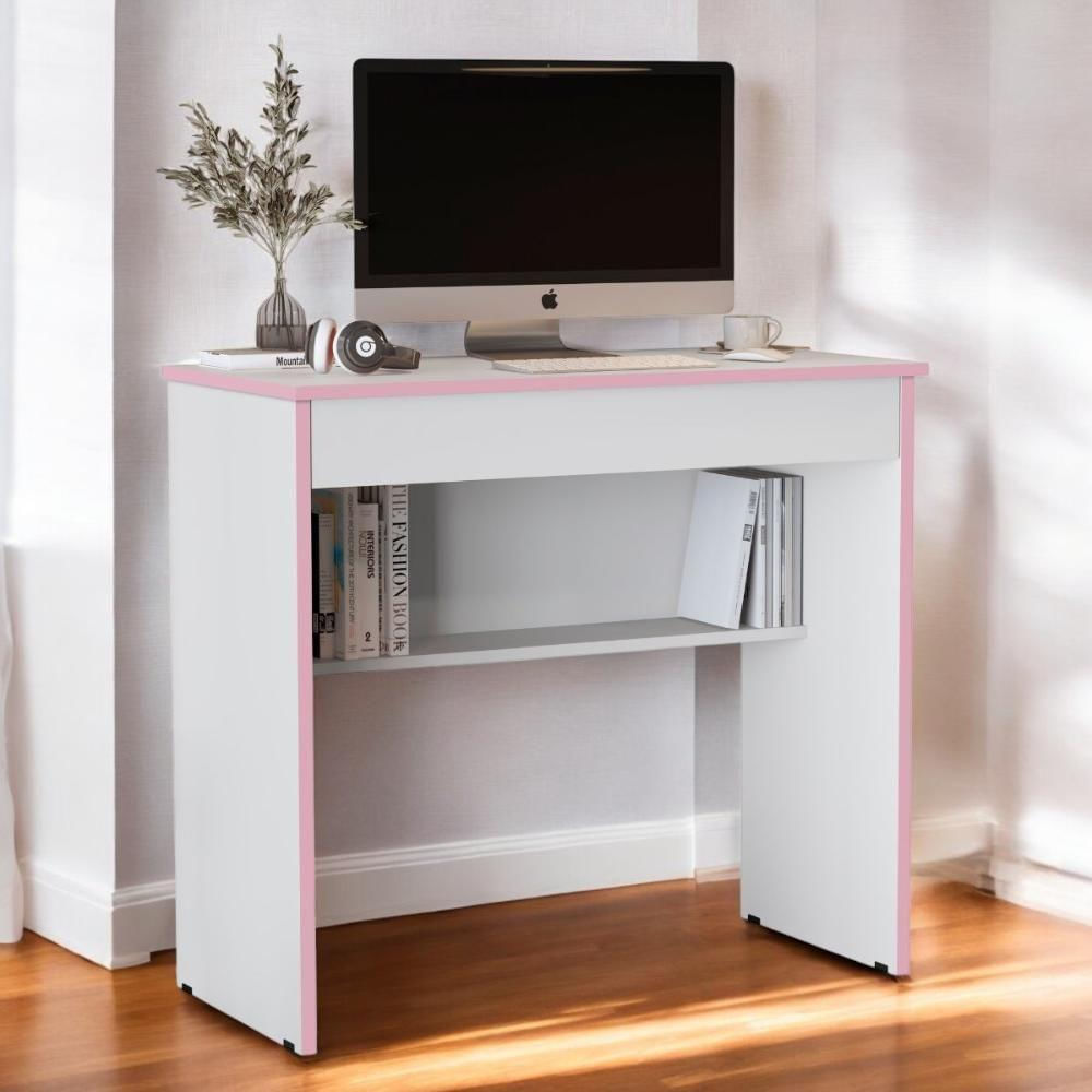 Mesa Escritório 1 Gaveta Columbus 2.0 Branco Rosa