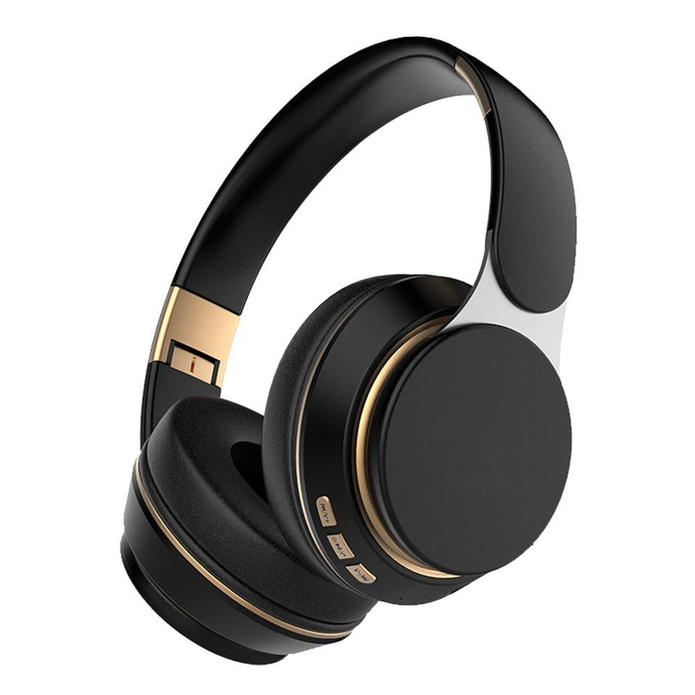 Fone De Ouvido Sem Fio Dobráveis , Estéreo Ajustável, Bluetooth 3 Modos Hifi - Preto