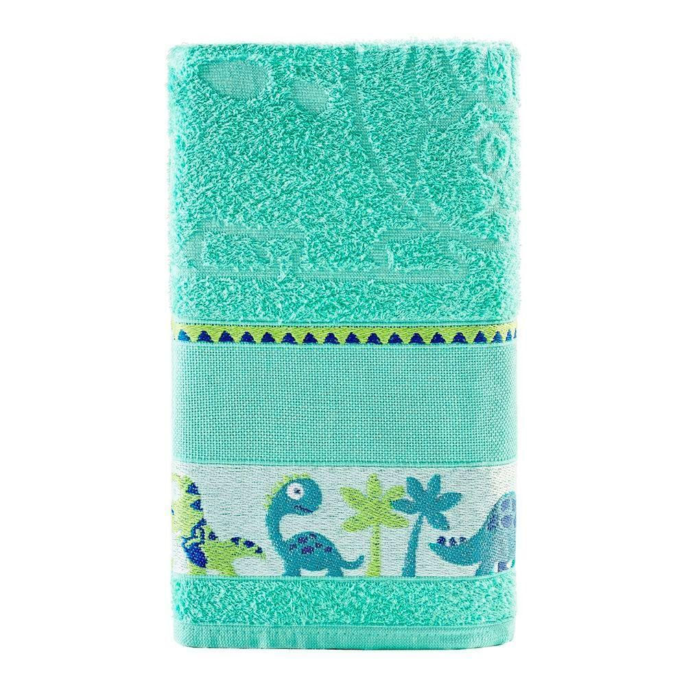 Toalha De Banho Kids 100% Algodão 1 Peça Dino Verde