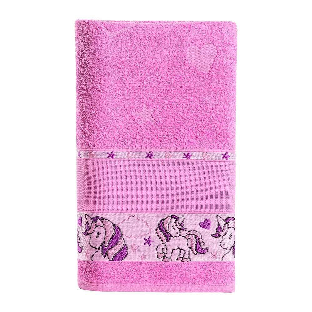 Toalha De Banho Kids 100% Algodão 1 Peça Unicornio Pink