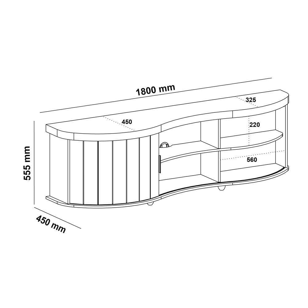 Rack Bancada Tv 75 Pol 180 Cm 4700 Carvalho Off White Menta Arly Carvalho Off White Menta